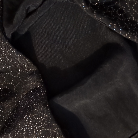 JOSEPH RIBKOFF VINTAGE Jersey Sparkle Mini Dress 6 (Petite) Black Silver LBD - Picture 13 of 13